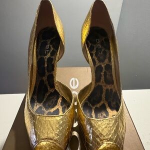 bebe Gold Textured Heels